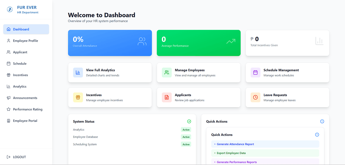 FurEver HR Information System